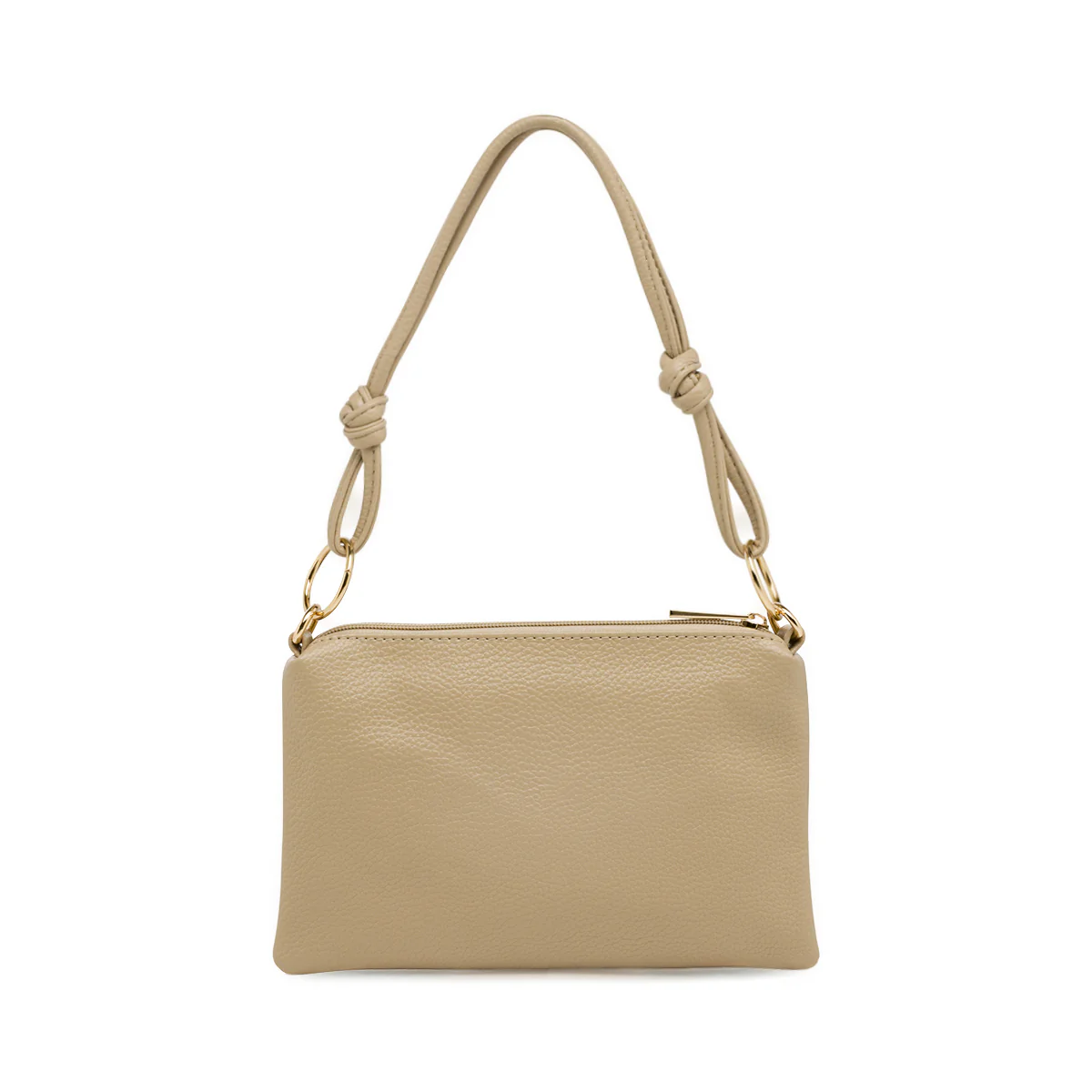 Borsa a spalla taupe da Donna con rifiniture dorate Lora Ferres