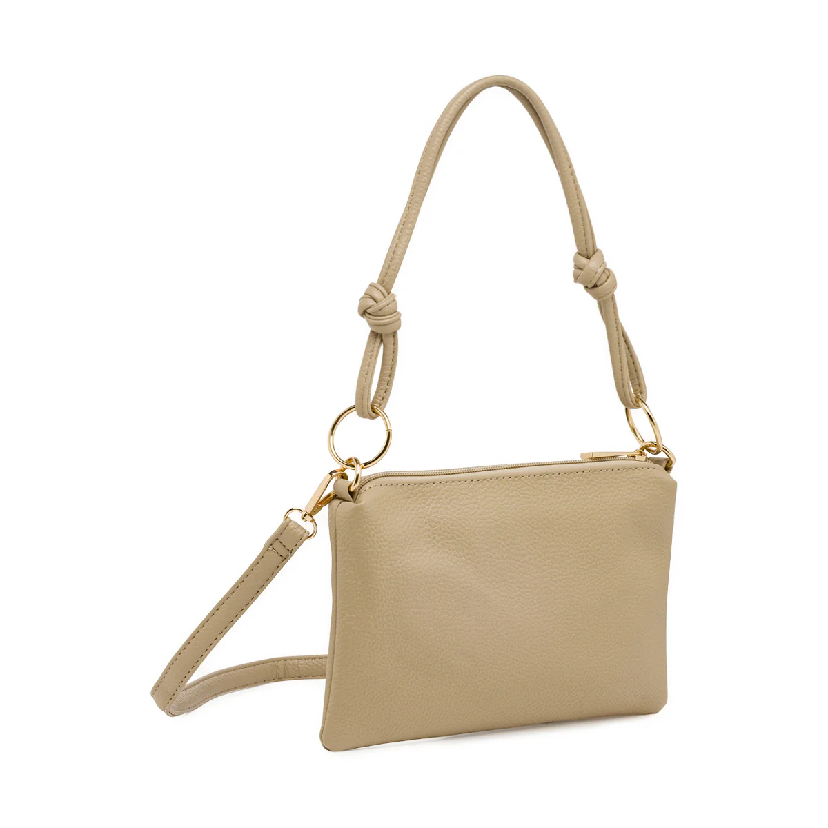 Borsa a spalla taupe da Donna con rifiniture dorate Lora Ferres - Image 2