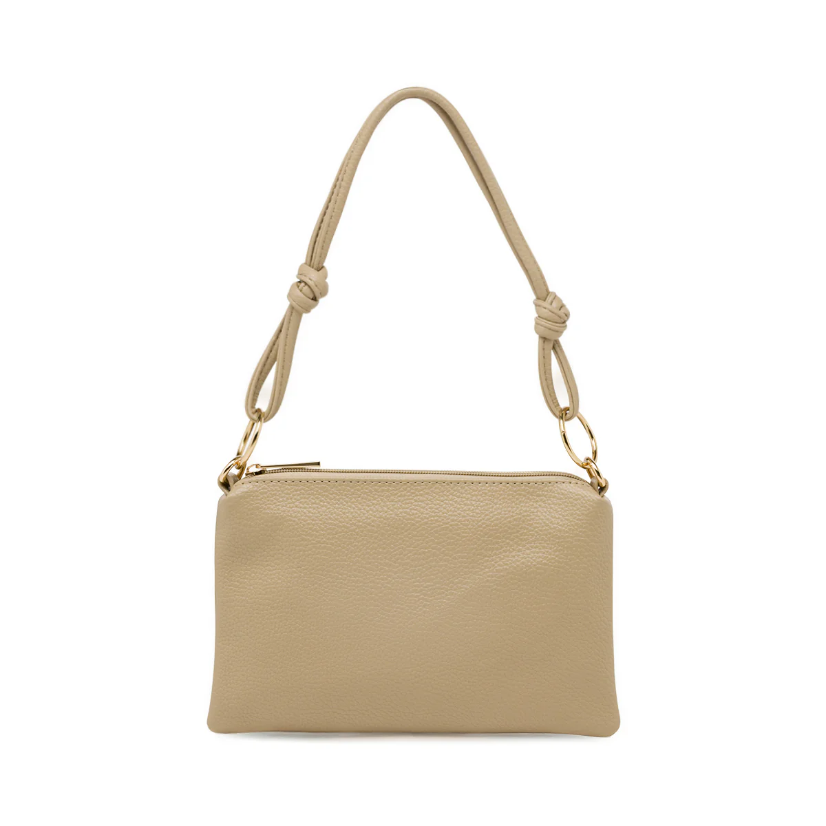 Borsa a spalla taupe da Donna con rifiniture dorate Lora Ferres - Image 3