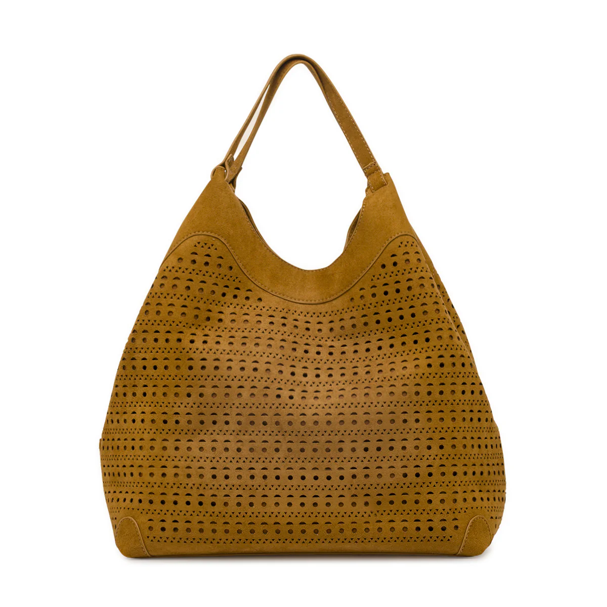 Borsa a spalla Tote Bag Donna marrone effetto scamosciato Lora Ferres - Image 2