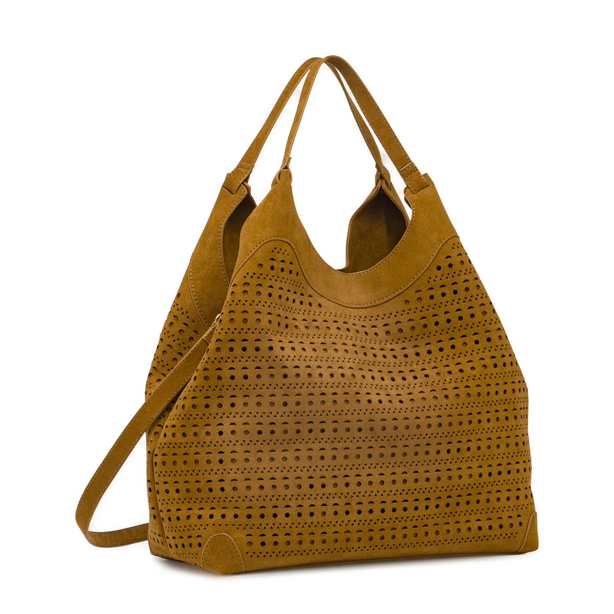 Borsa a spalla Tote Bag Donna marrone effetto scamosciato Lora Ferres - Image 4