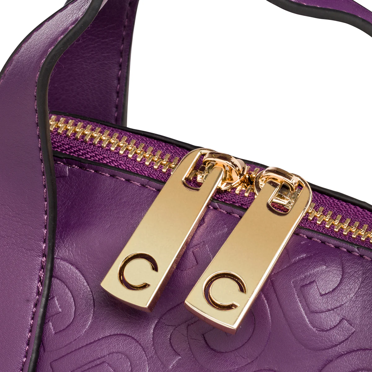 Borsa a spalla viola da donna con monogramma Carrera Ilary - Image 4