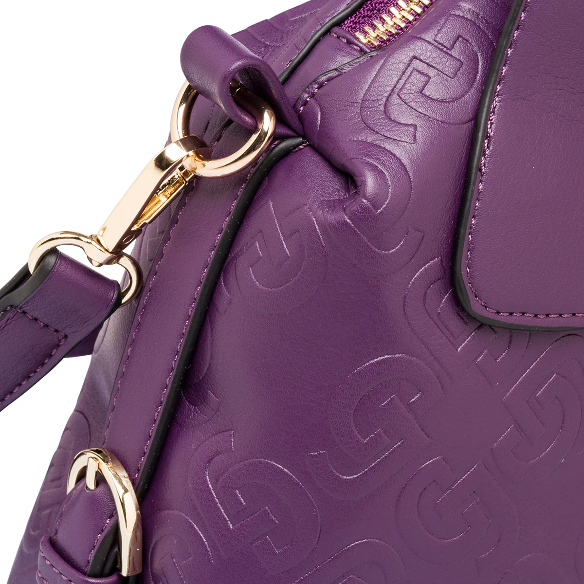 Borsa a spalla viola da donna con monogramma Carrera Ilary - Image 5
