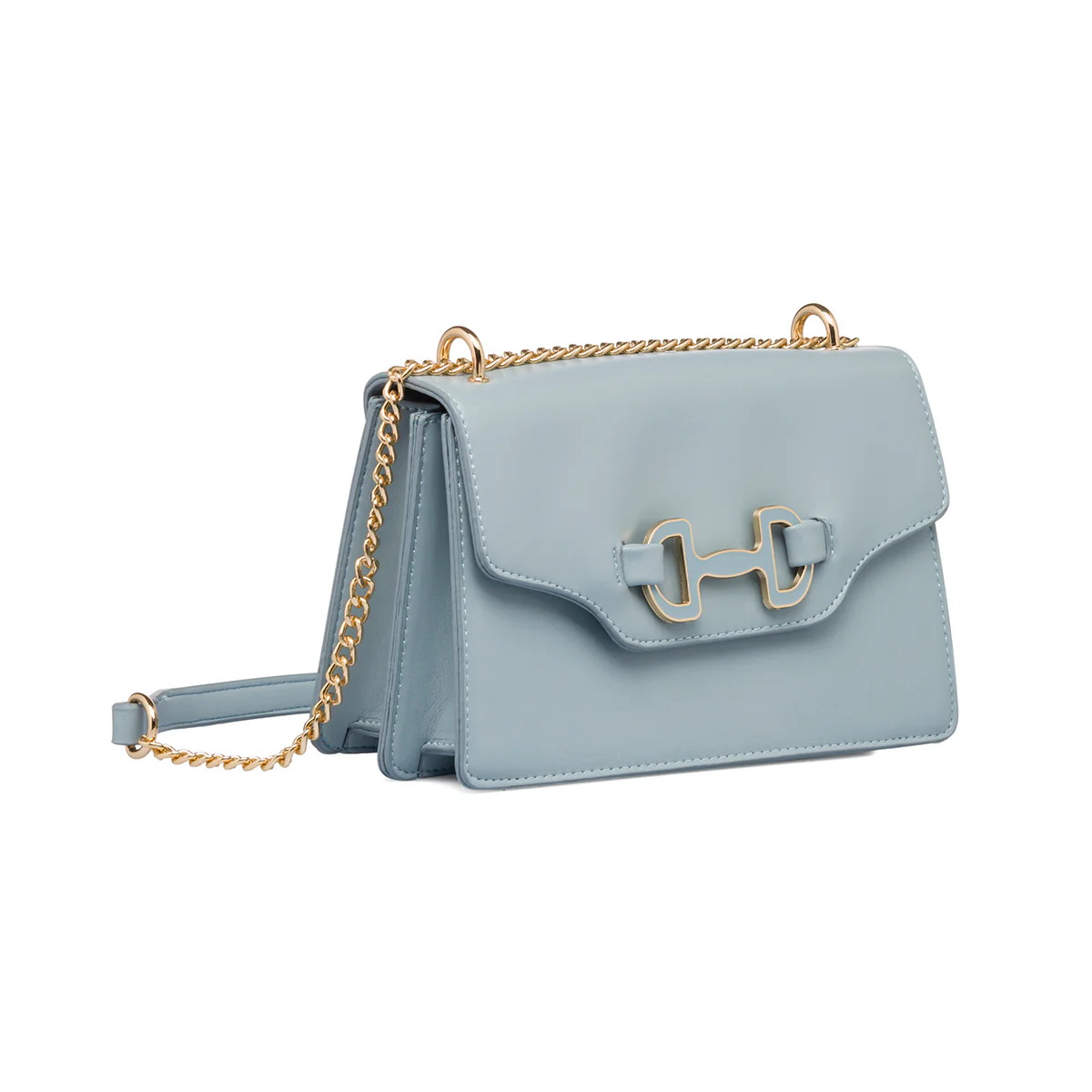 Borsa a tracolla azzurra da donna con morsetto Lora Ferres - Image 2