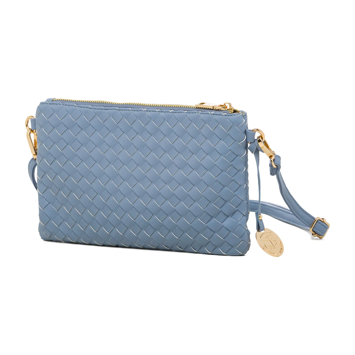 Borsa a tracolla azzurra effetto intrecciato da donna Swish Jeans Cica - Image 2