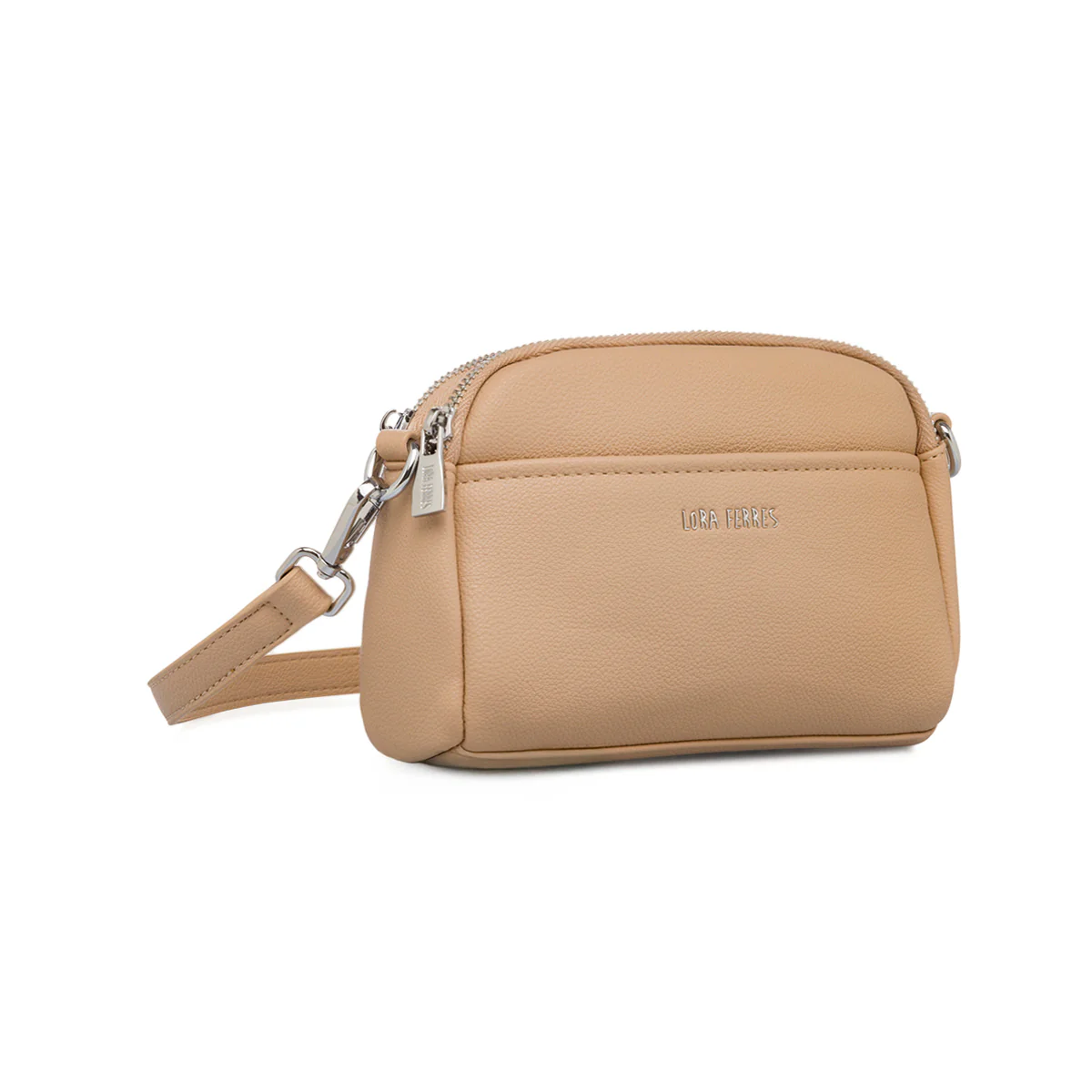 Borsa a tracolla beige da donna con doppio scomparto Lora Ferres - Image 3