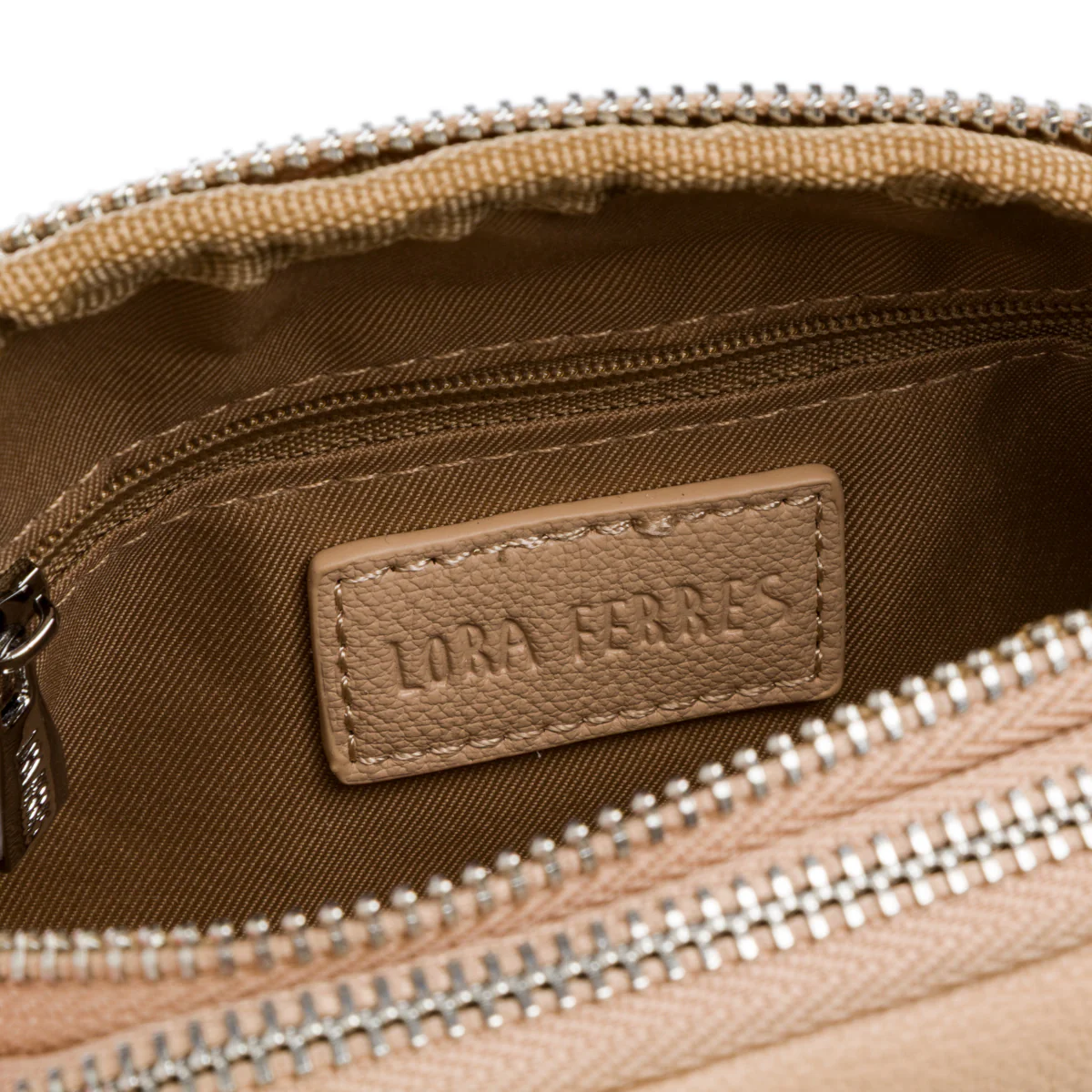 Borsa a tracolla beige da donna con doppio scomparto Lora Ferres - Image 4