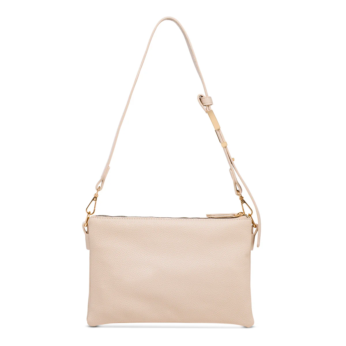 Borsa a tracolla beige da Donna con logo in metallo Lora Ferres - Image 2