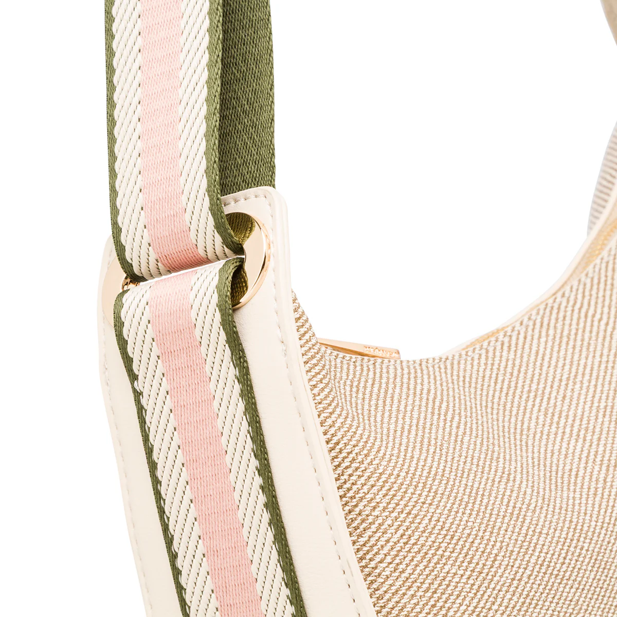 Borsa a tracolla Beige da Donna con logo in metallo Lumberjack - Image 4