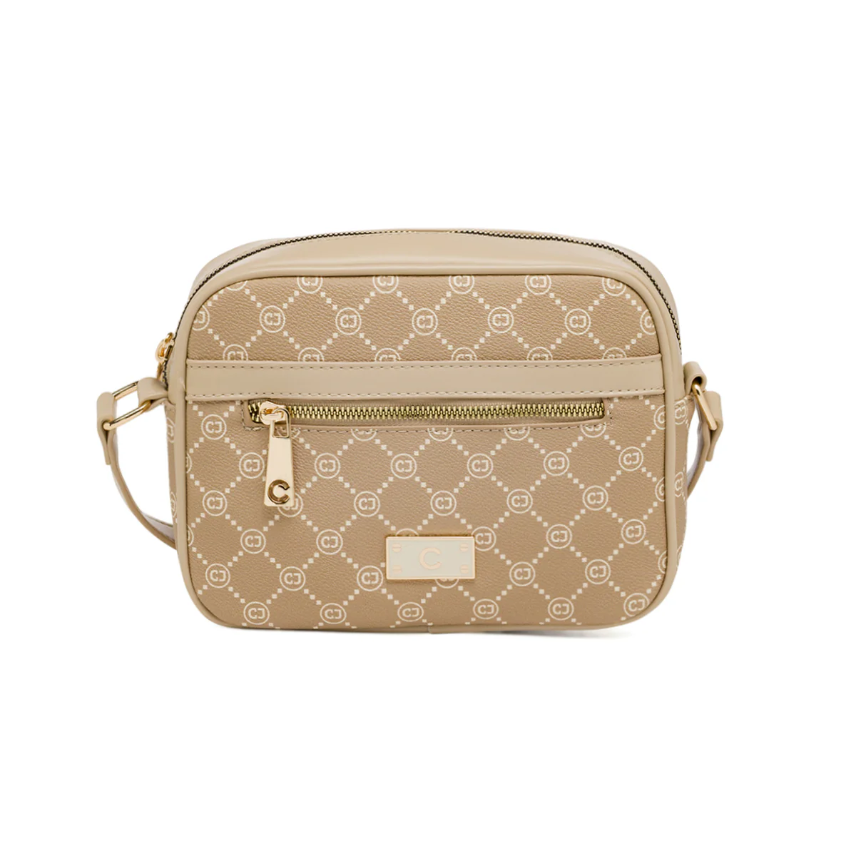 Borsa a tracolla beige da Donna con stampa monogram Carrera Jeans - Image 2