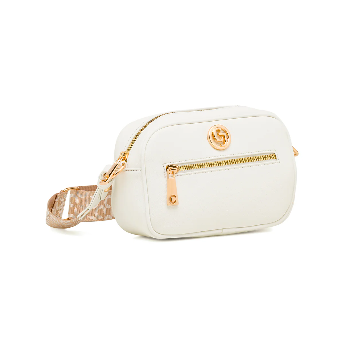 Borsa a Tracolla Bianca da Donna con logo dorato Carrera Jeans - Image 3