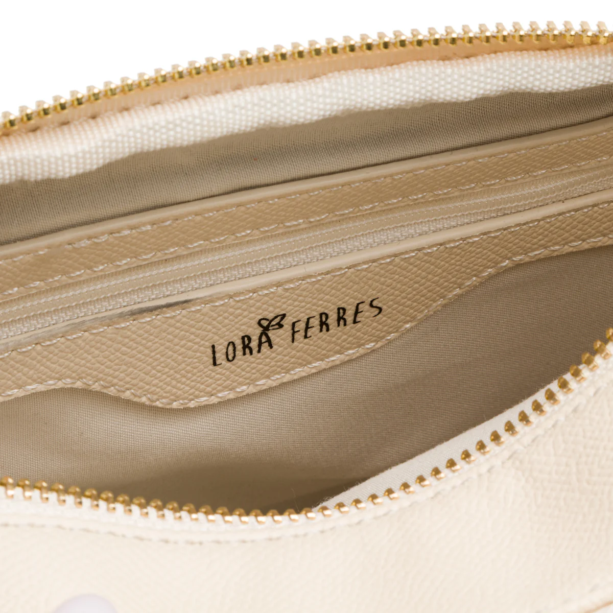 Borsa a tracolla bianca off-white da donna con doppio scomparto Lora Ferres - Image 4