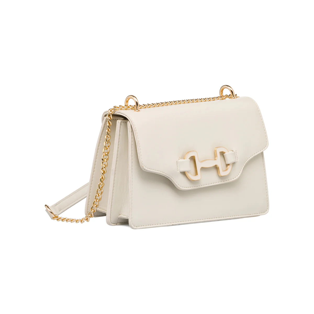 Borsa a tracolla bianca off-white da donna con morsetto Lora Ferres - Image 2