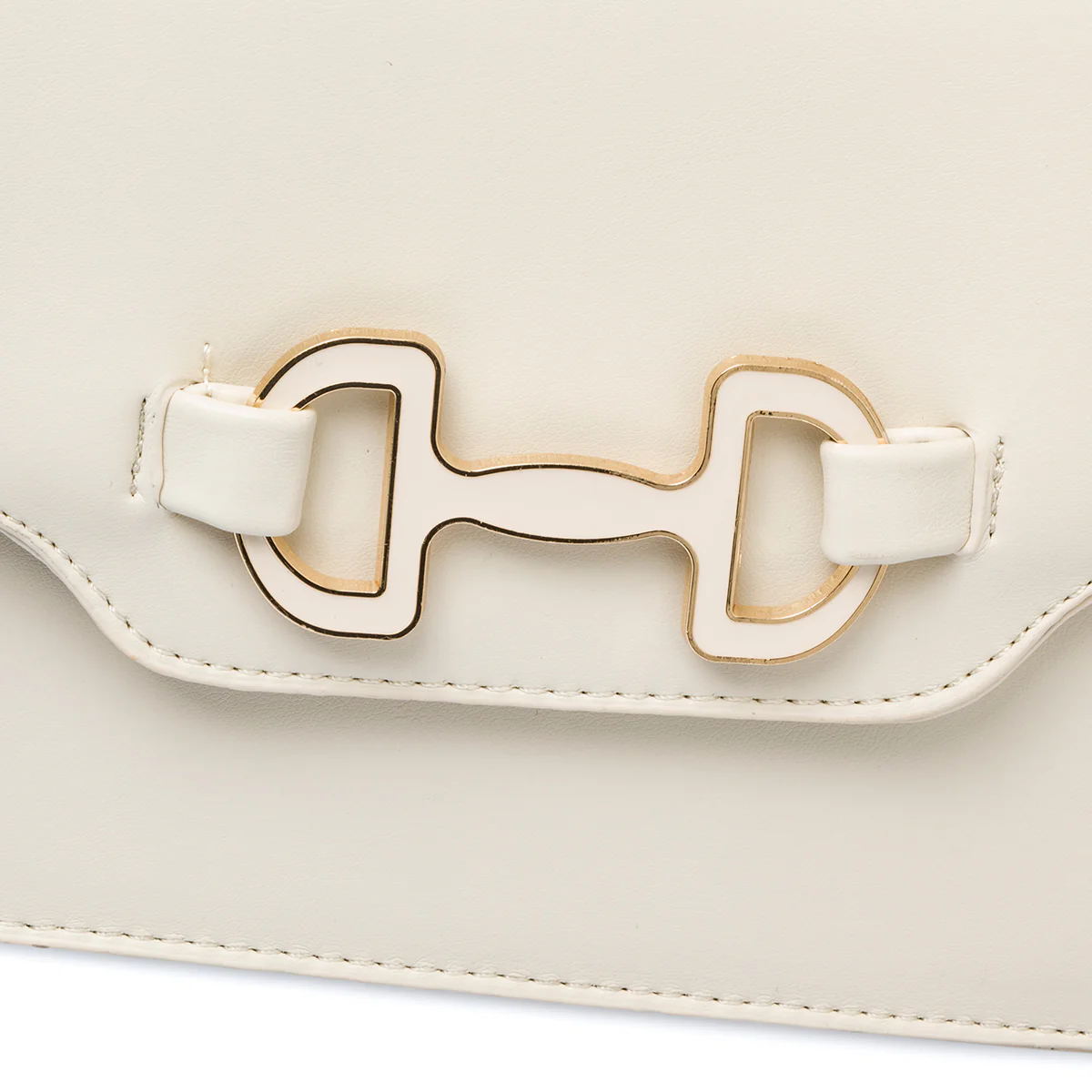 Borsa a tracolla bianca off-white da donna con morsetto Lora Ferres - Image 3
