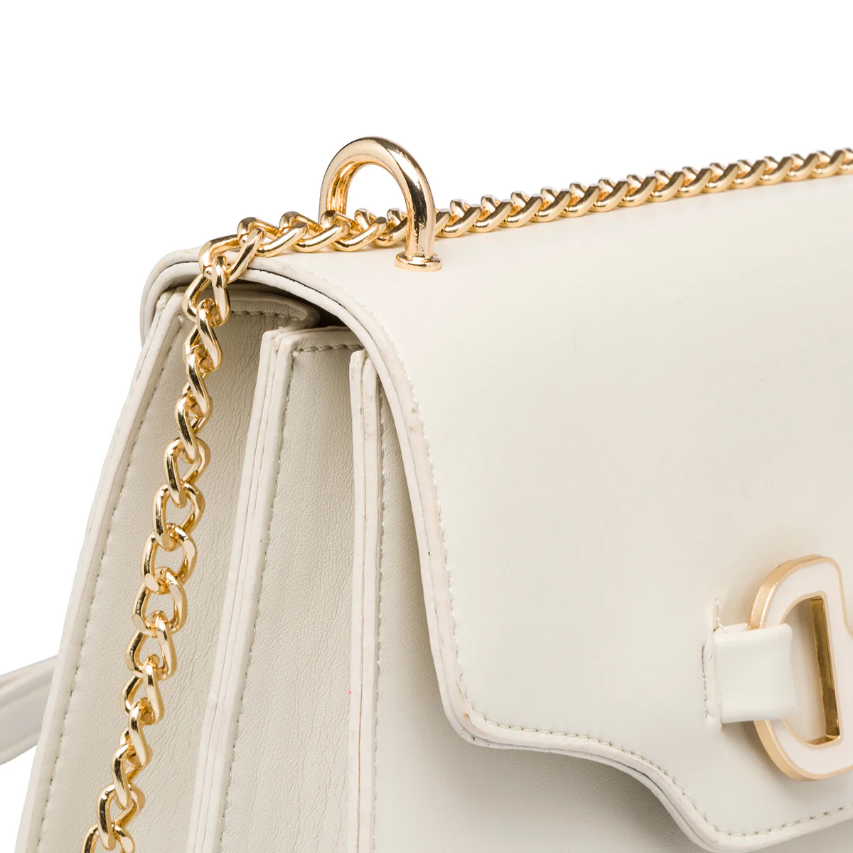 Borsa a tracolla bianca off-white da donna con morsetto Lora Ferres - Image 4