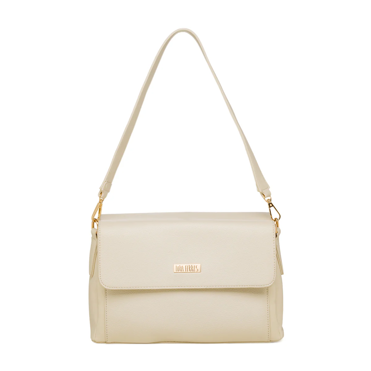 Borsa a tracolla bianco off-white da Donna con logo in metallo Lora Ferres - Image 2