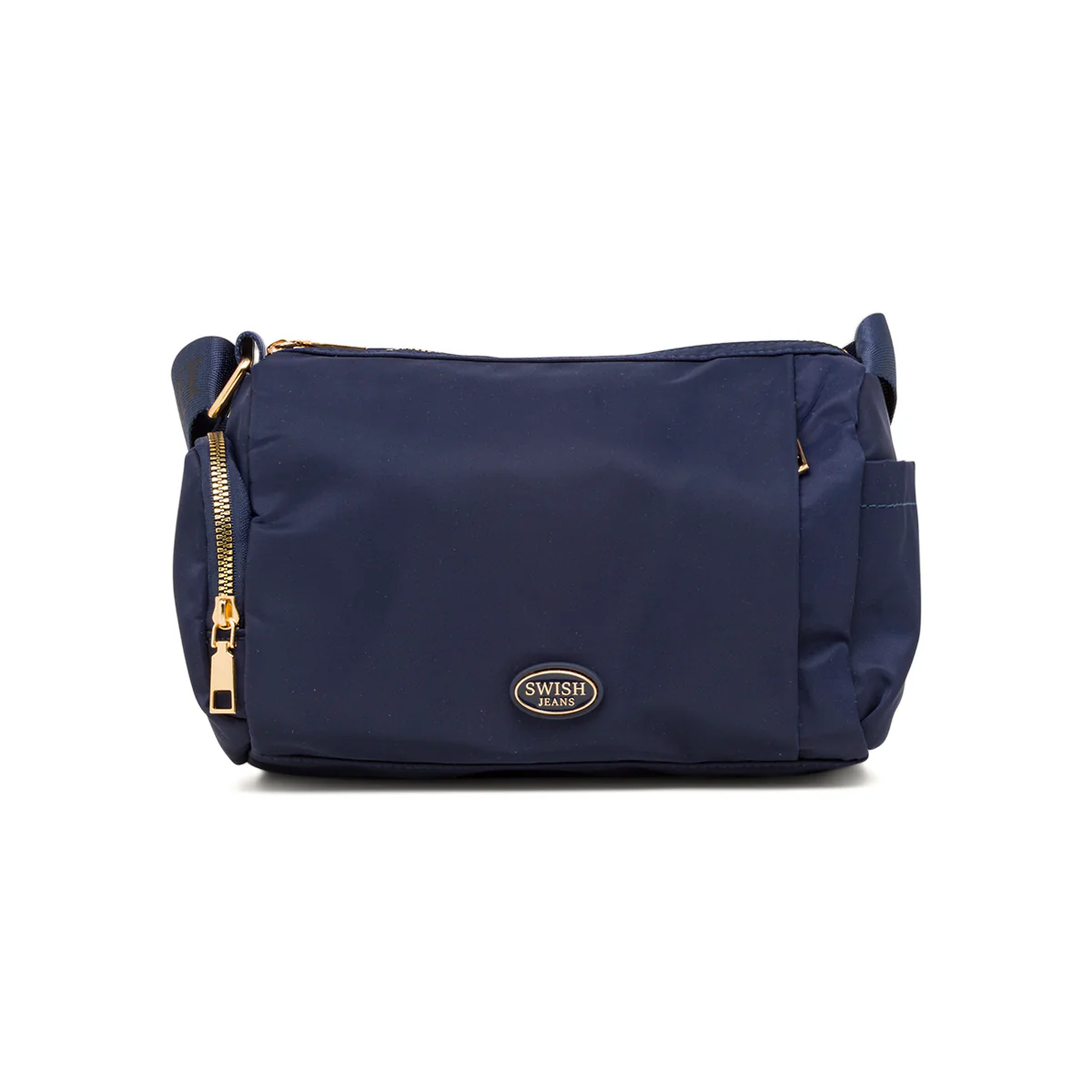 Borsa a tracolla blu da Donna in tessuto lucido con logo Swish Jeans - Image 2