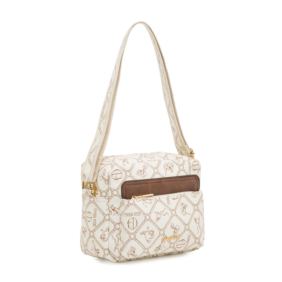 Borsa a tracolla da Donna beige con tasche Giulia Pieralli