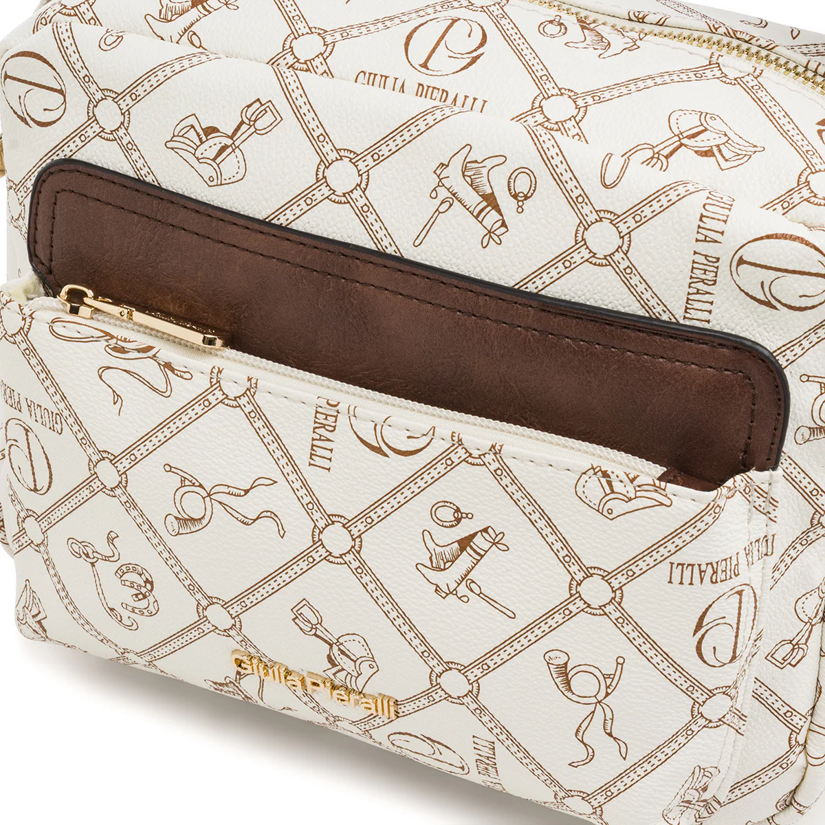 Borsa a tracolla da Donna beige con tasche Giulia Pieralli - Image 4