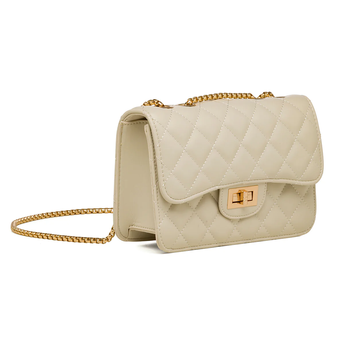 Borsa a tracolla da donna bianca off-white effetto trapuntato Lora Ferres - Image 2