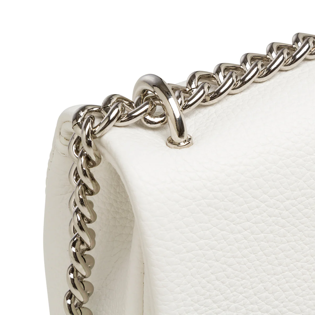 Borsa a tracolla da donna bianco con logo frontale Lora Ferres - Image 2