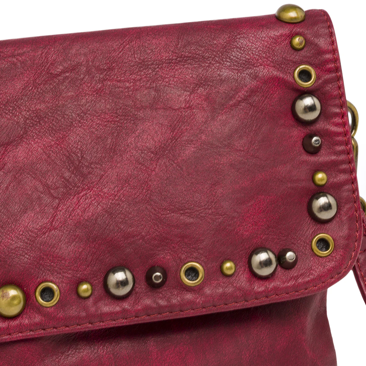 Borsa a tracolla da donna Bordeaux con borchie metalliche Swish Jeans - Image 4