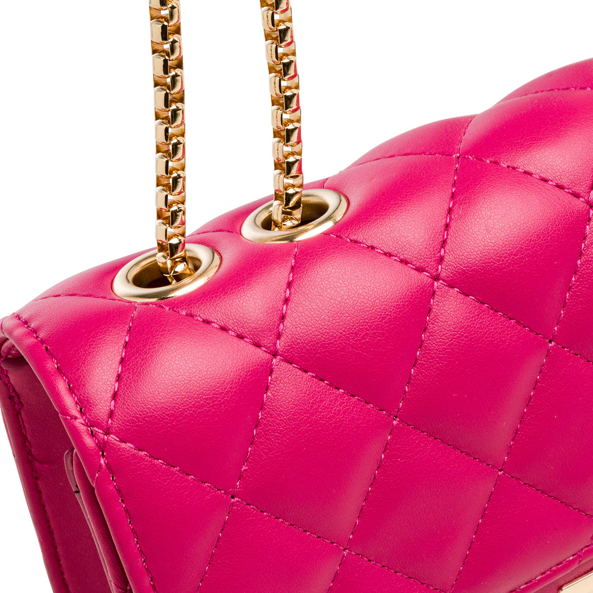 Borsa a tracolla da donna fucsia effetto trapuntato Lora Ferres - Image 3
