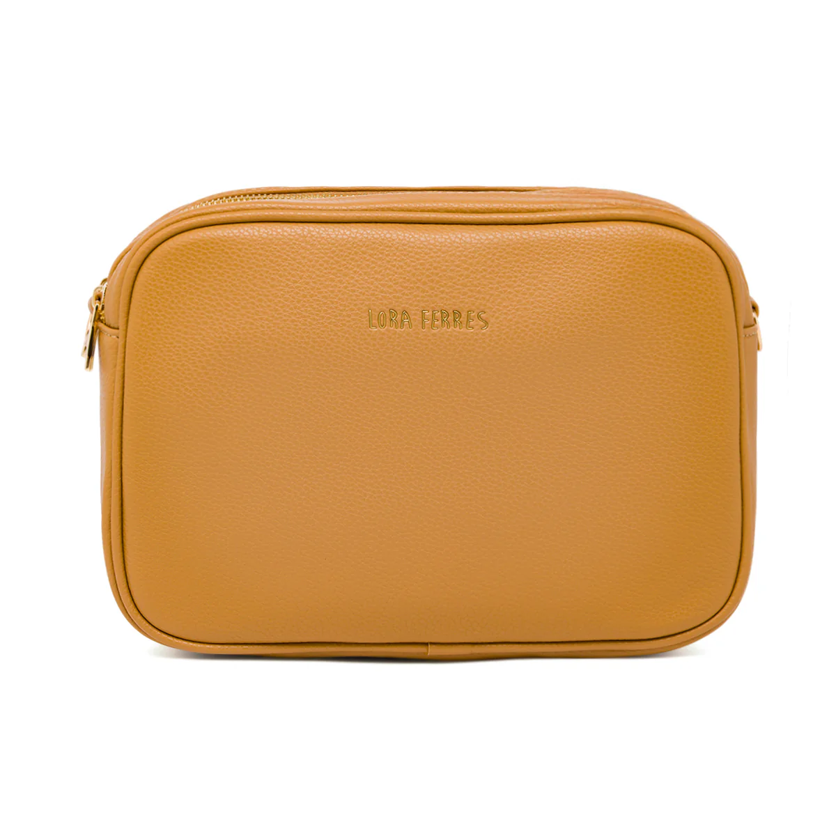Borsa a tracolla da donna Lora Ferres beige con doppia zip - Image 2