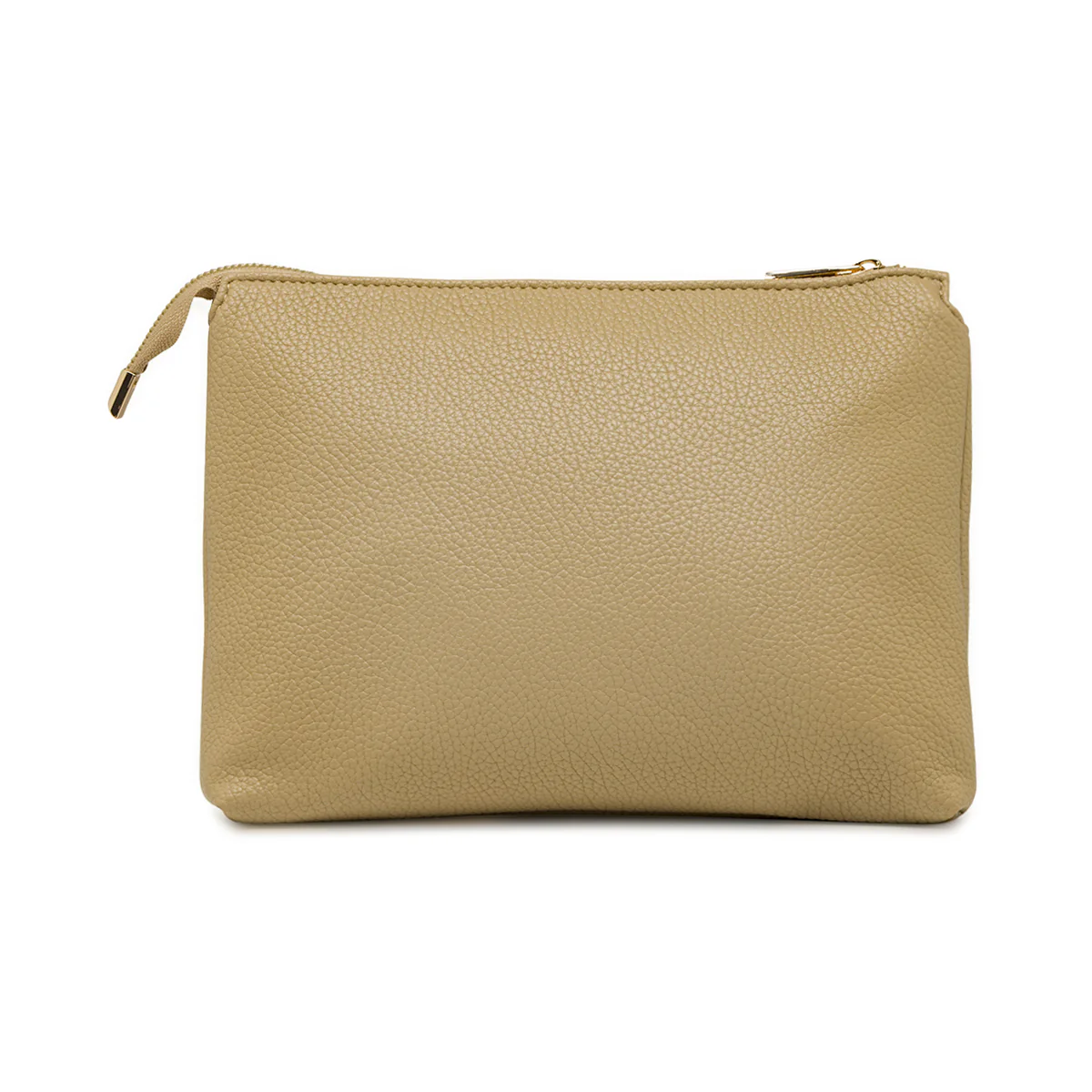 Borsa a tracolla da donna Lora Ferres beige con tasche frontali - Image 4