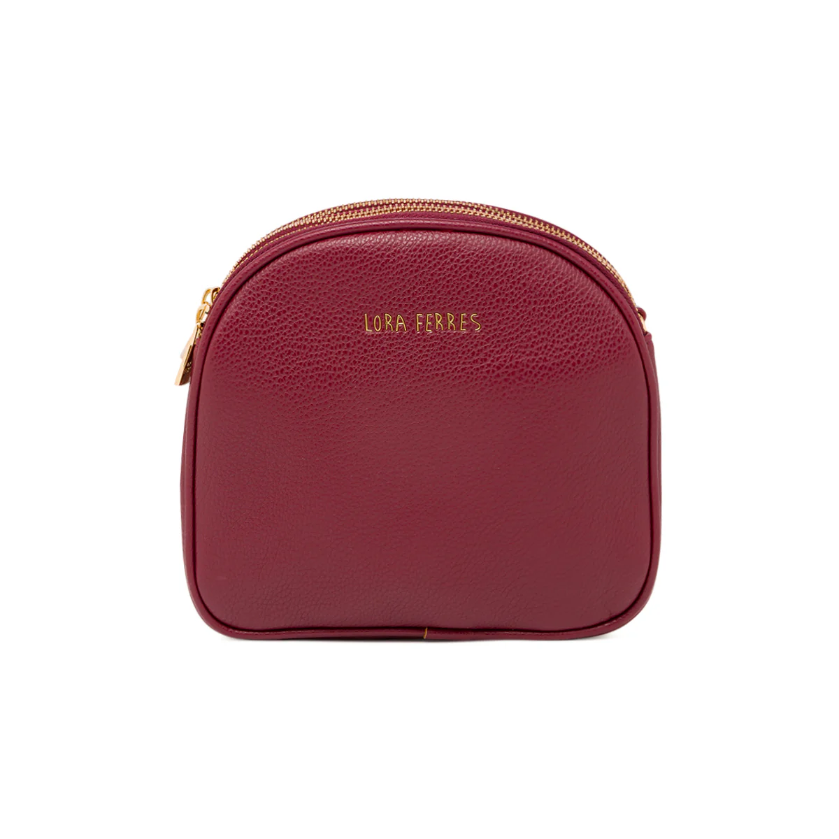 Borsa a tracolla da donna Lora Ferres bordeaux con doppia cerniera - Image 2