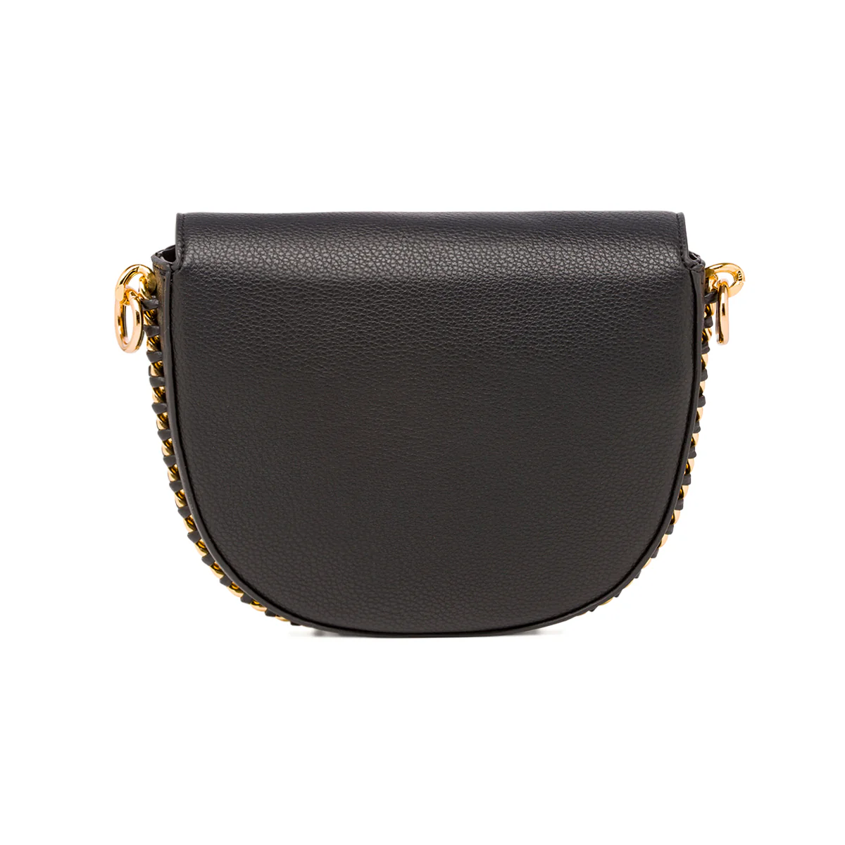 Borsa a tracolla da donna Lora Ferres nera con catena decorativa oro - Image 3