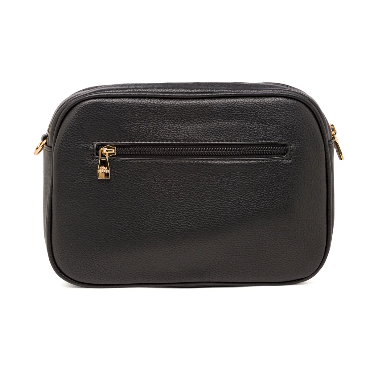 Borsa a tracolla da donna Lora Ferres nera con zip doppie - Image 3