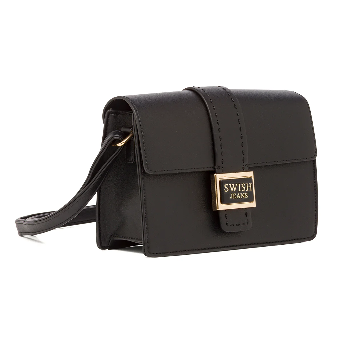 Borsa a Tracolla da Donna Nera con Chiusura Logo Swish Jeans - Image 3