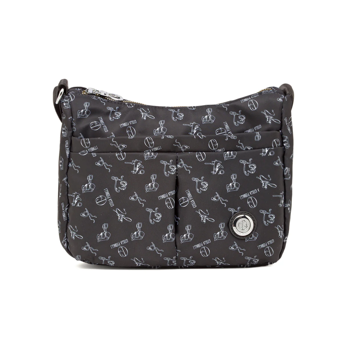 Borsa a tracolla da donna nera con stampa all-over Giulia Pieralli - Image 2
