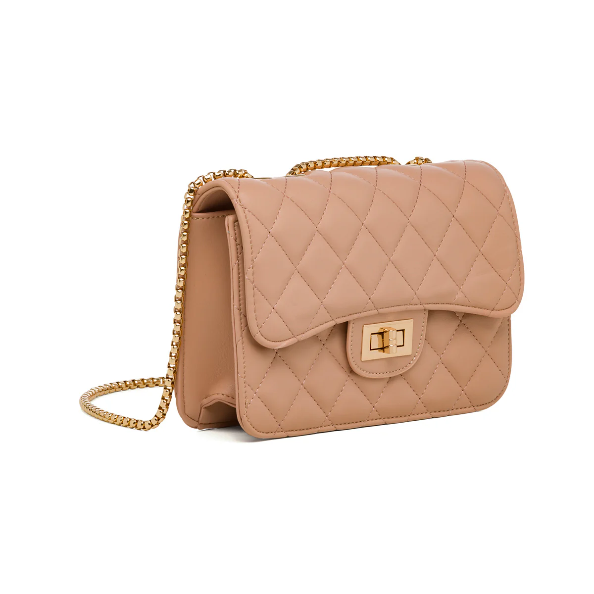 Borsa a tracolla da donna rosa effetto trapuntato Lora Ferres - Image 2