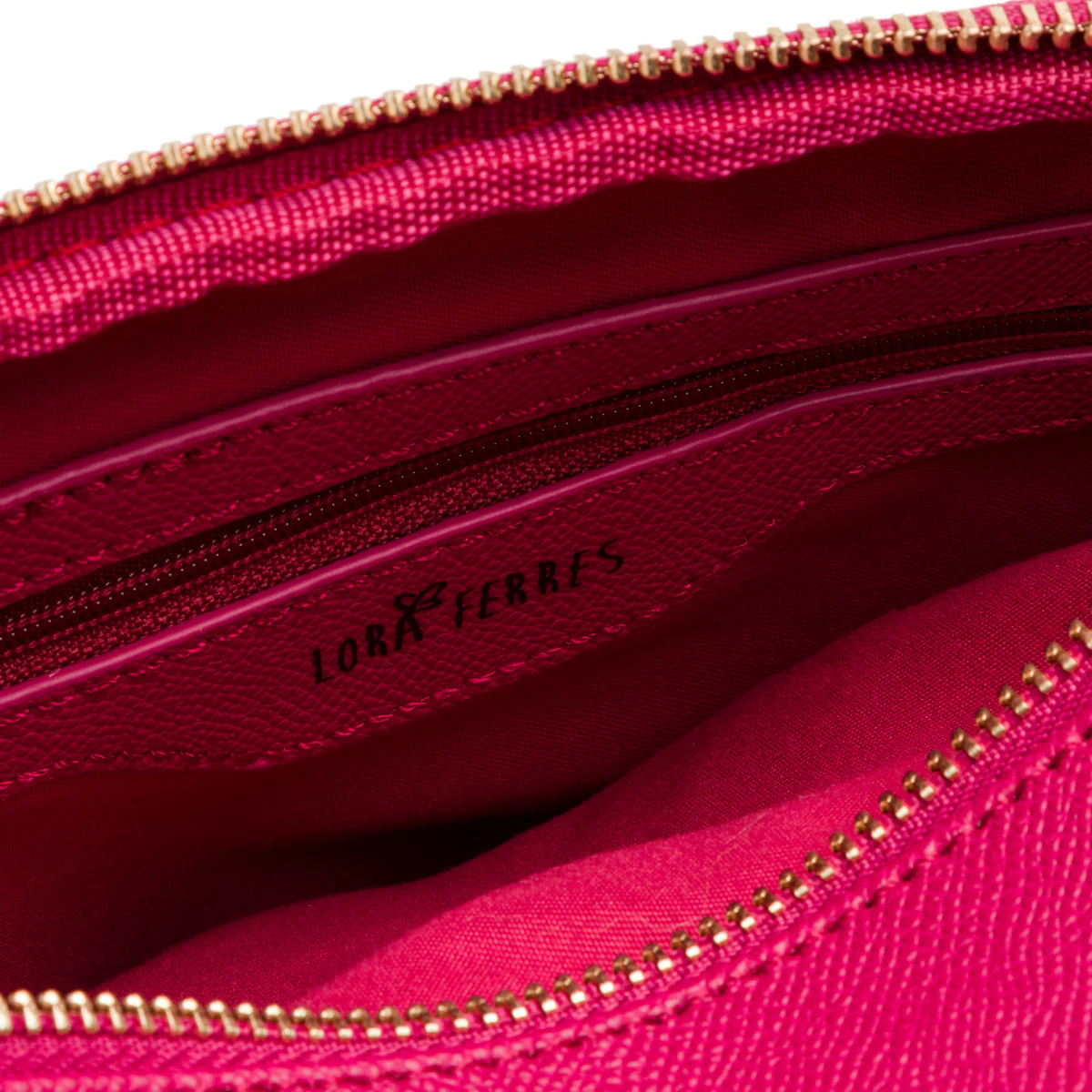 Borsa a tracolla fucsia da donna con doppio scomparto Lora Ferres - Image 4