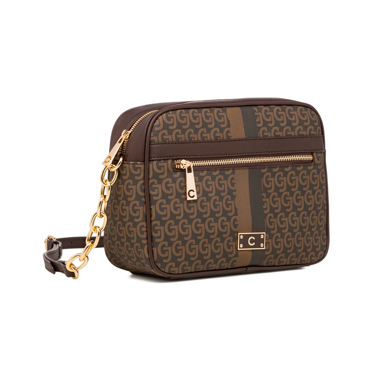 Borsa a tracolla marrone da donna con logo Carrera Jeans - Image 2