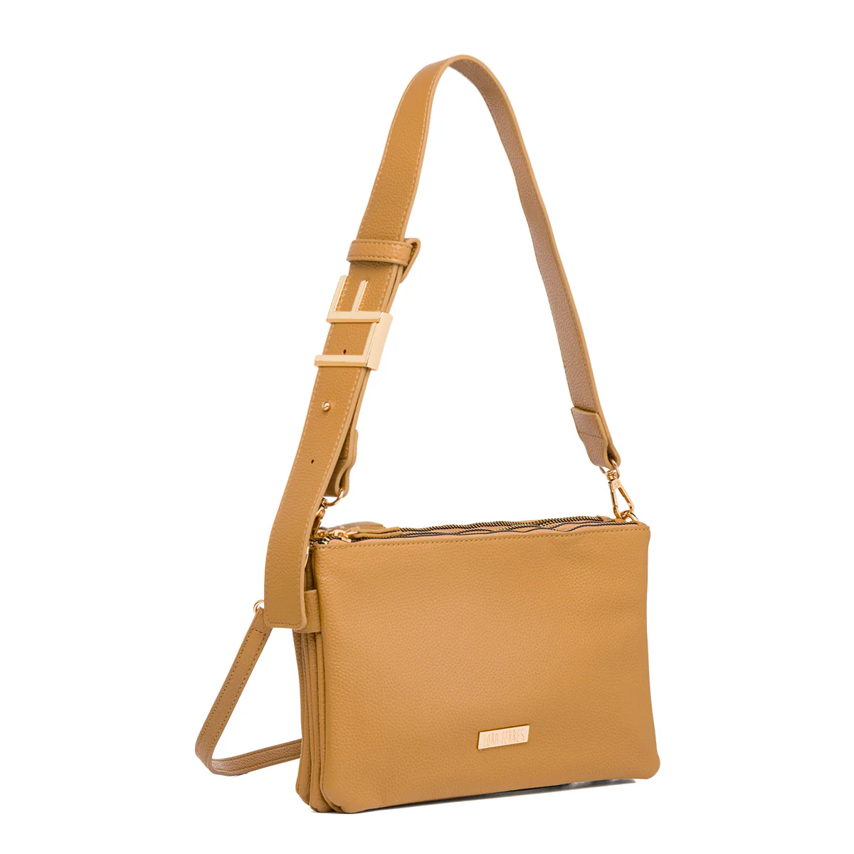 Borsa a tracolla Beige da Donna con logo in metallo Lora Ferres - Image 3