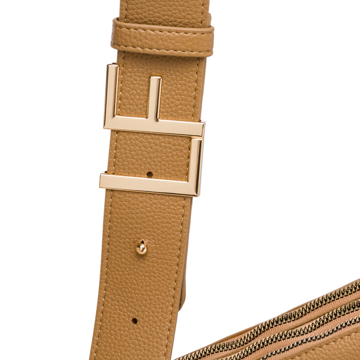 Borsa a tracolla Beige da Donna con logo in metallo Lora Ferres - Image 4