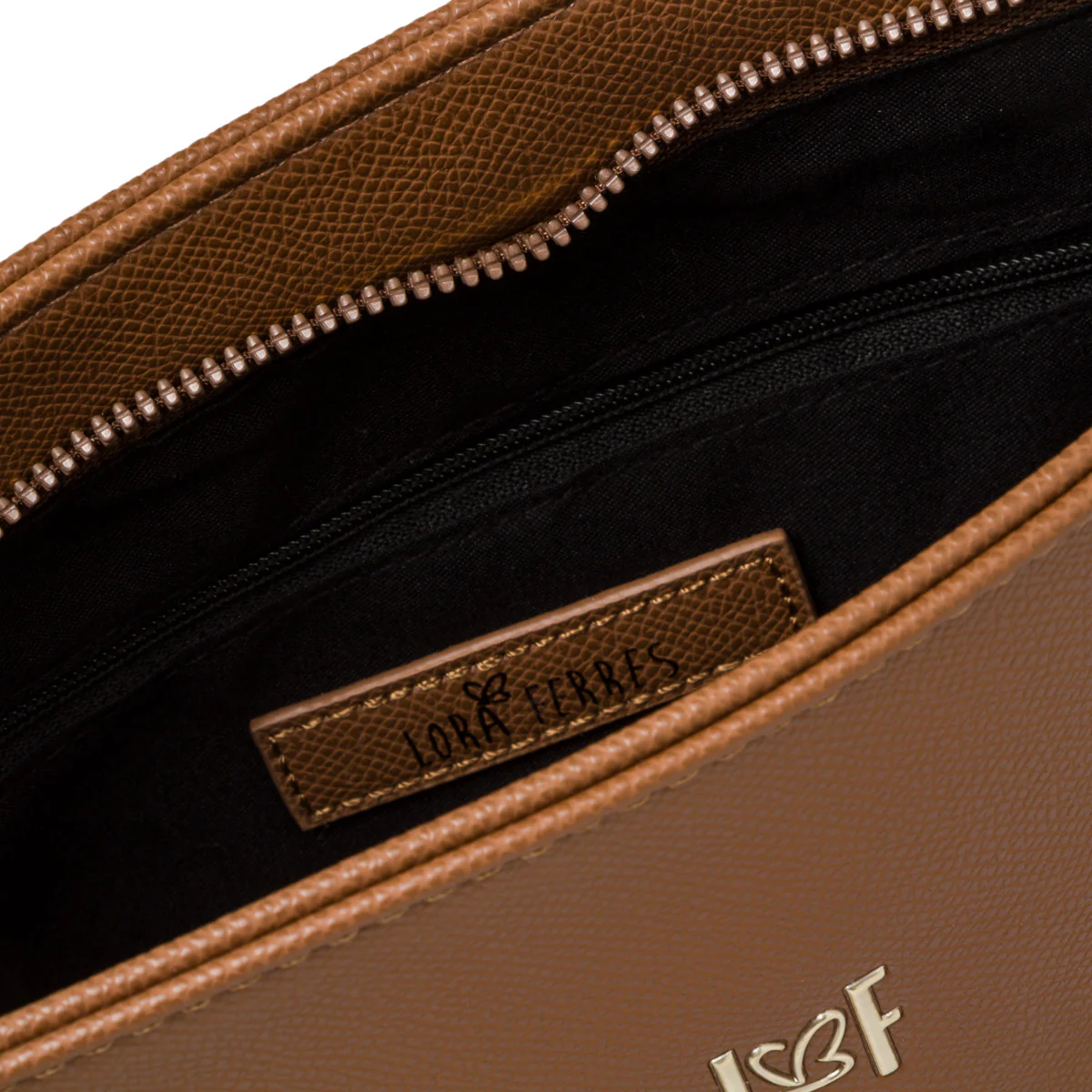 Borsa a tracolla marrone da donna con manico a catena Lora Ferres - Image 2