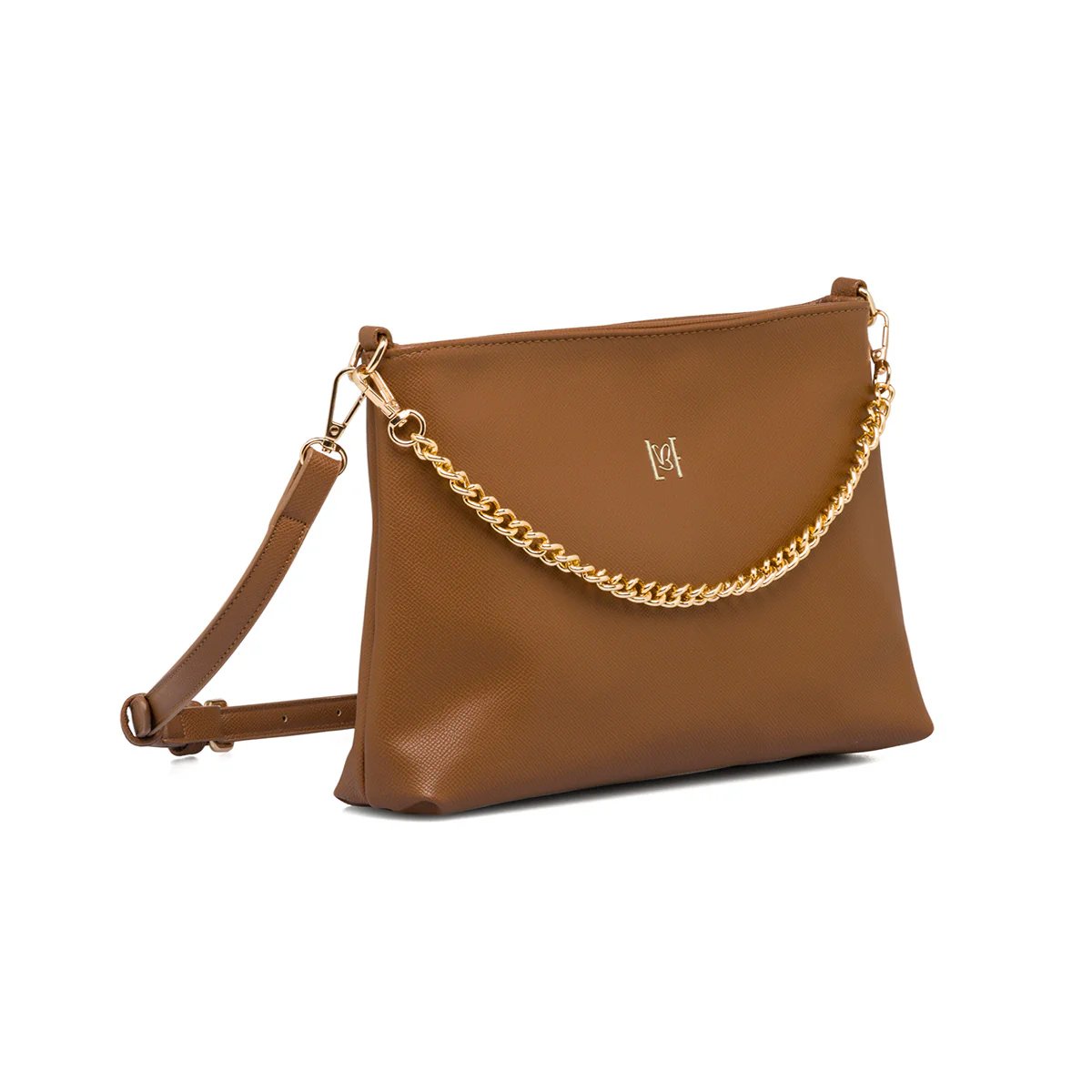 Borsa a tracolla marrone da donna con manico a catena Lora Ferres - Image 3