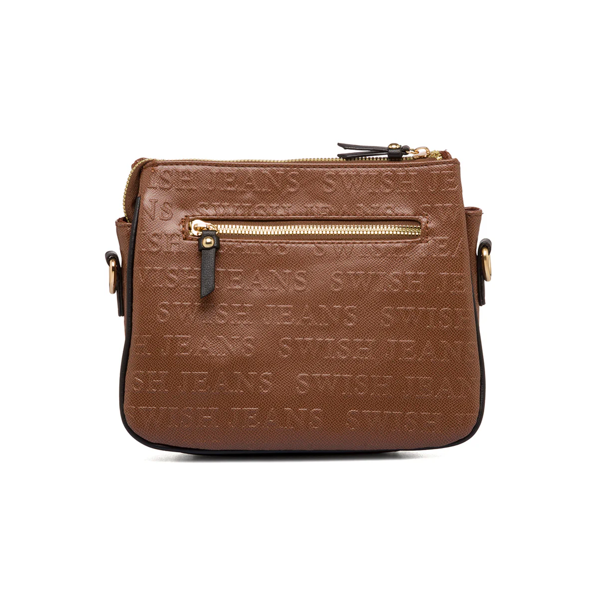 Borsa a tracolla marrone da donna con stampa monogramma Swish Jeans - Image 2