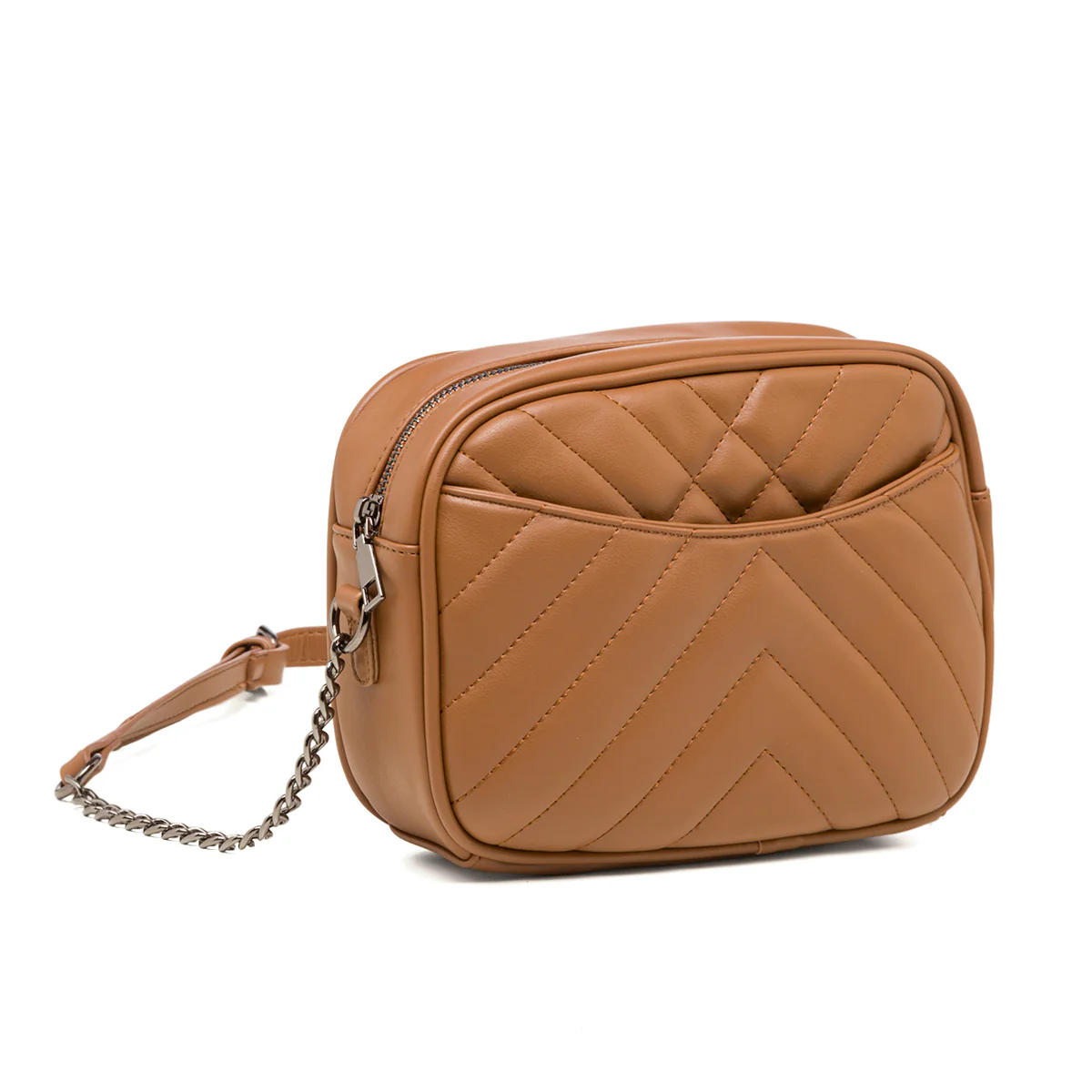 Borsa a tracolla marrone trapuntata da donna Lora Ferres - Image 2