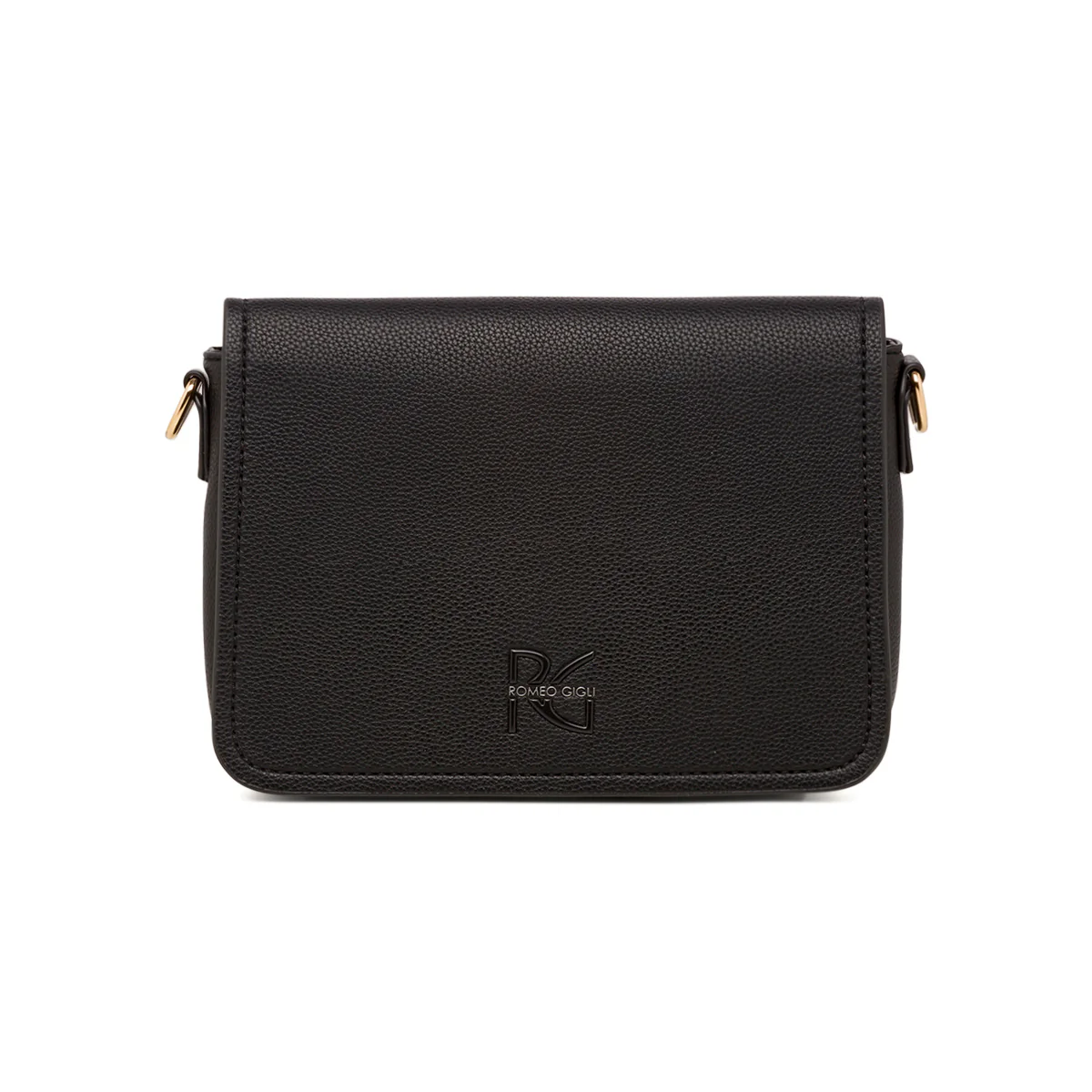 Borsa a tracolla nera con dettaglio logo Romeo Gigli Milano - Image 2