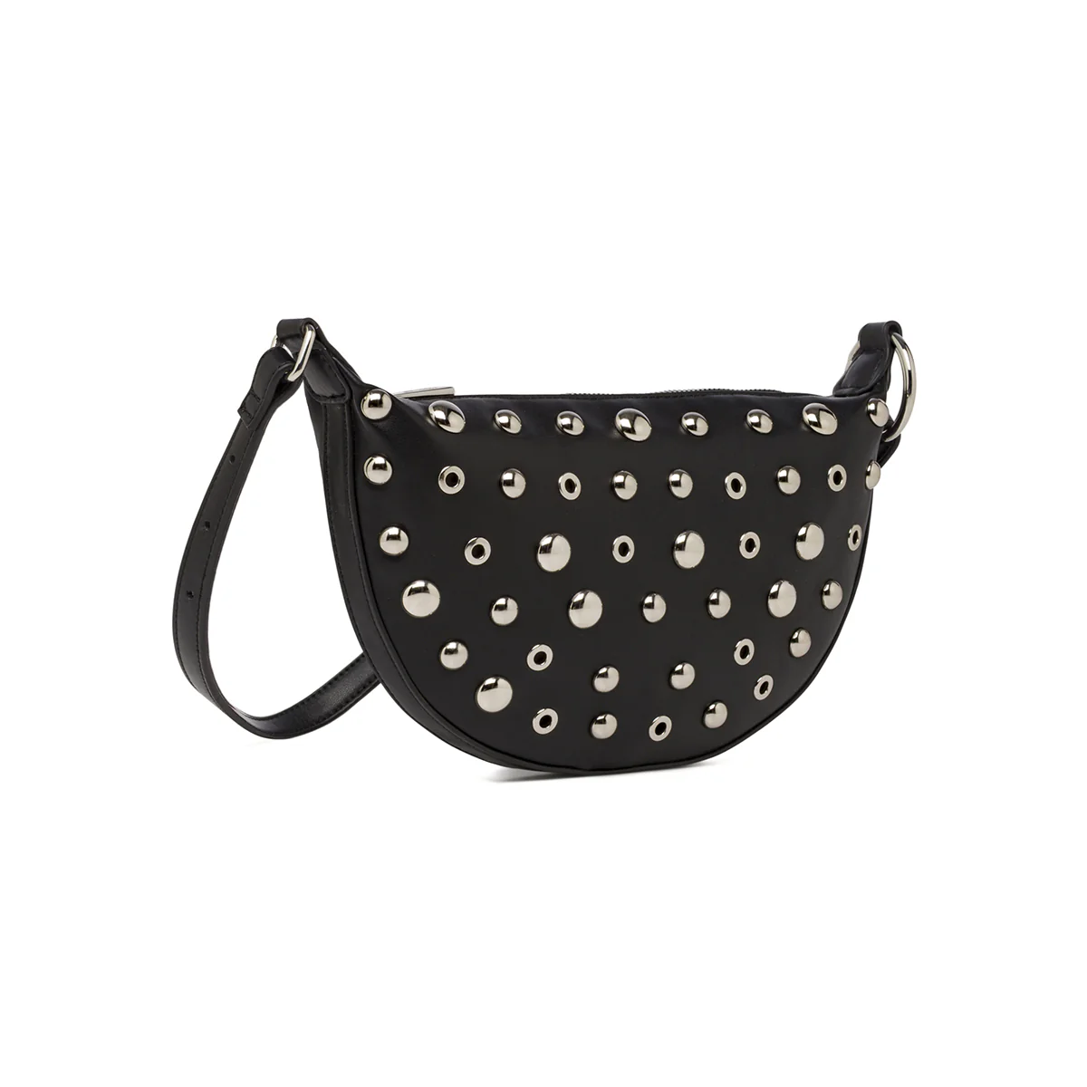Borsa a tracolla nera da Donna a mezzaluna con borchie Lora Ferres
