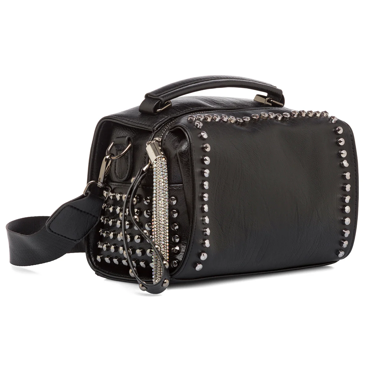 Borsa a tracolla nera da donna con borchie Lora Ferres - Image 2