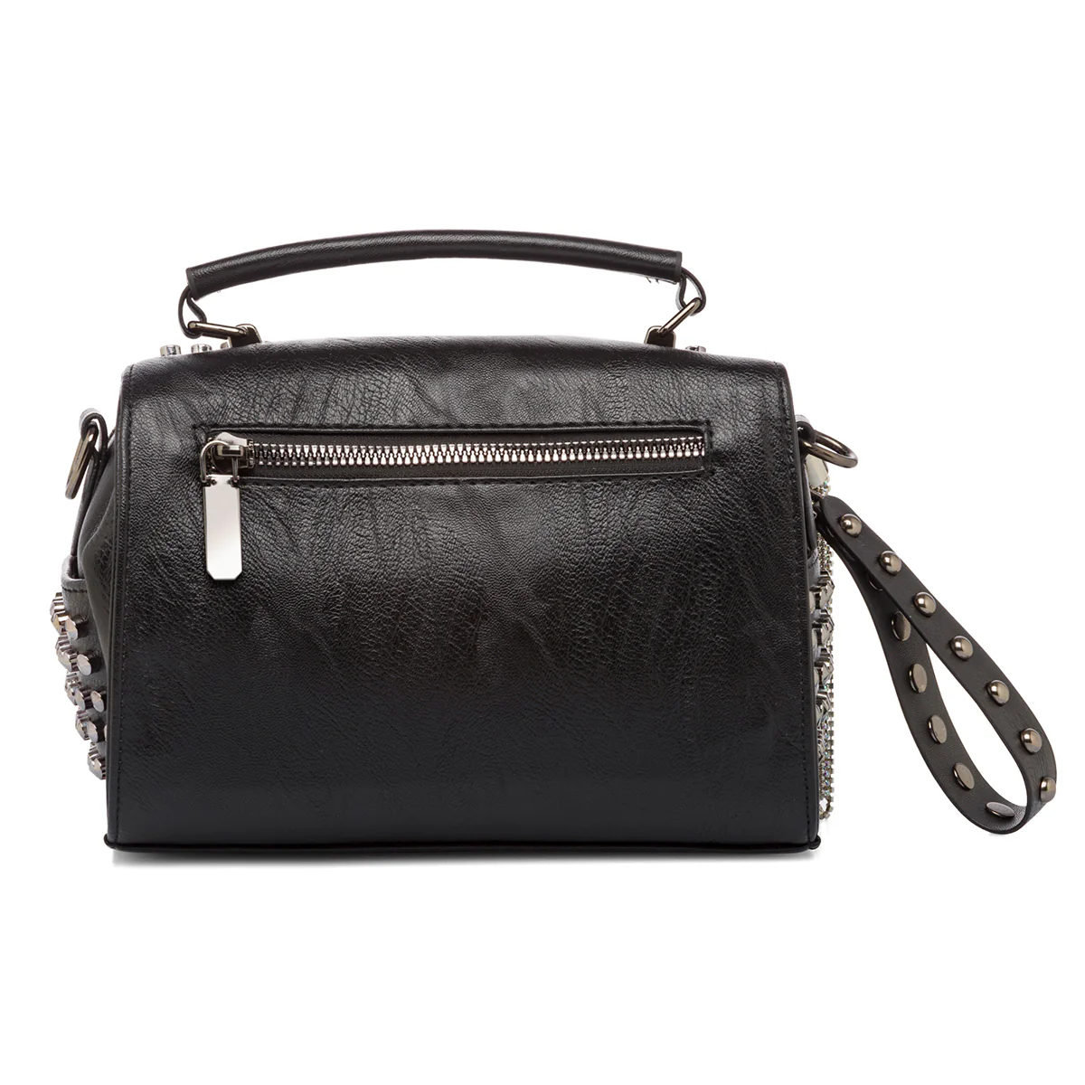 Borsa a tracolla nera da donna con borchie Lora Ferres - Image 3
