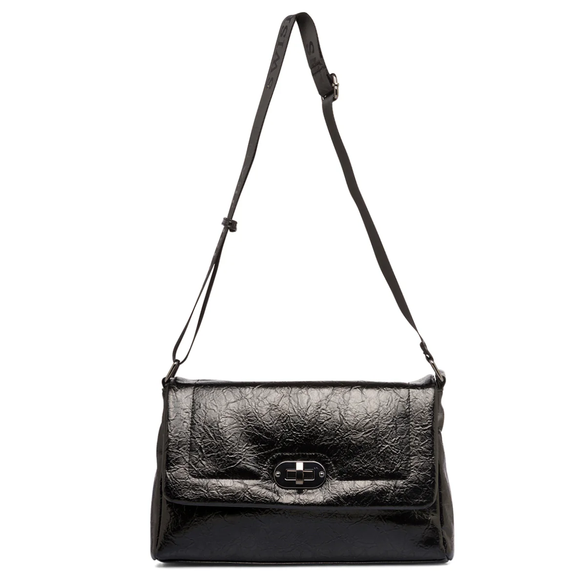 Borsa a tracolla nera da donna con chiusura a incastro Swish Jeans
