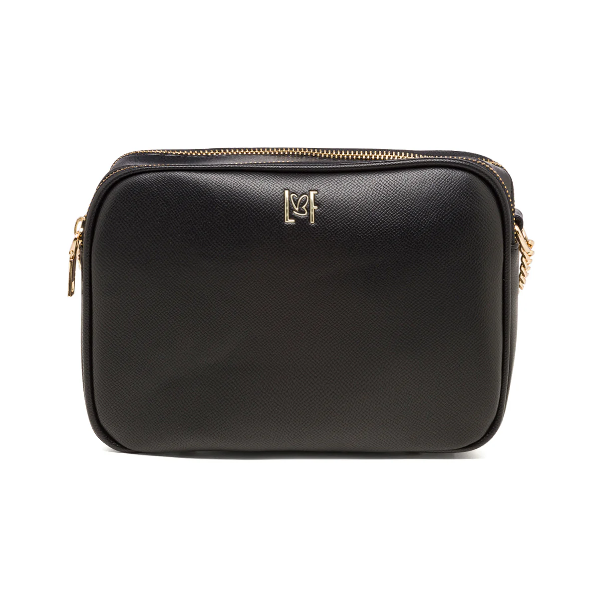 Borsa a tracolla nera da donna con doppia zip Lora Ferres