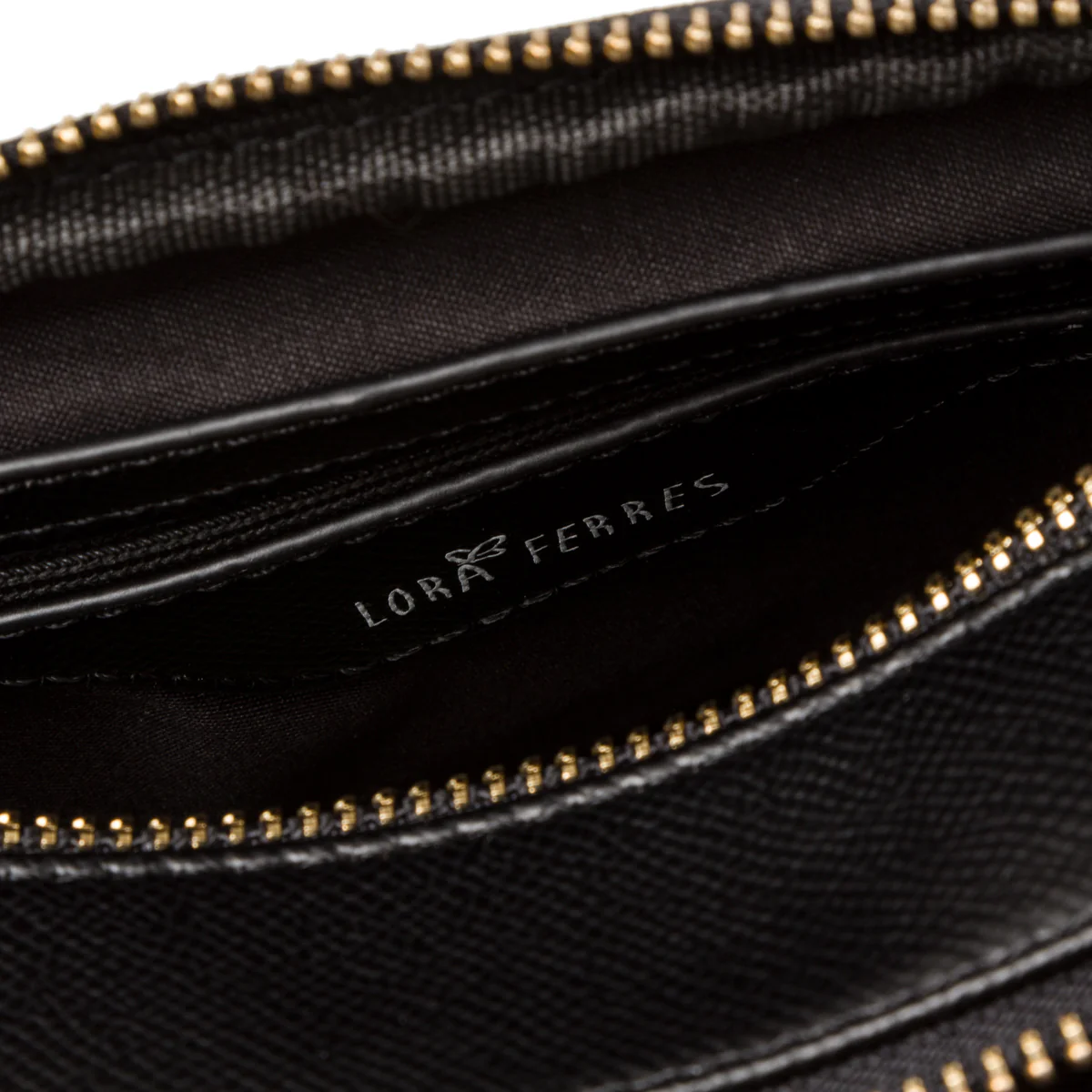 Borsa a tracolla nera da donna con doppia zip Lora Ferres - Image 6